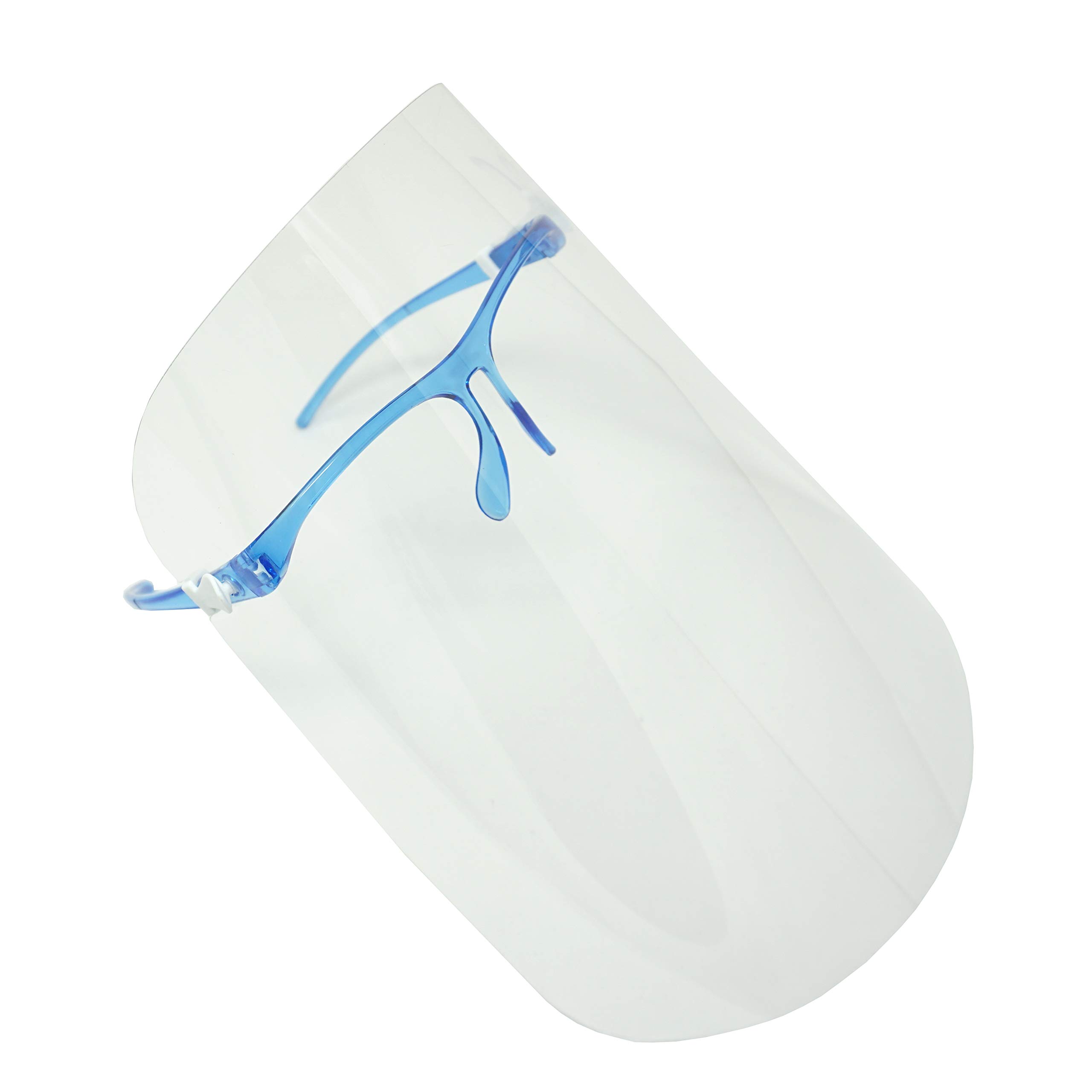 ArtToFrames 20-Pack Clear Blue Protective Face Shields - Reusable Anti-Fog Safety Glasses with Replaceable Shield for Droplet & Saliva Protection - Ideal for Healthcare Workers, Retail & Public Spaces