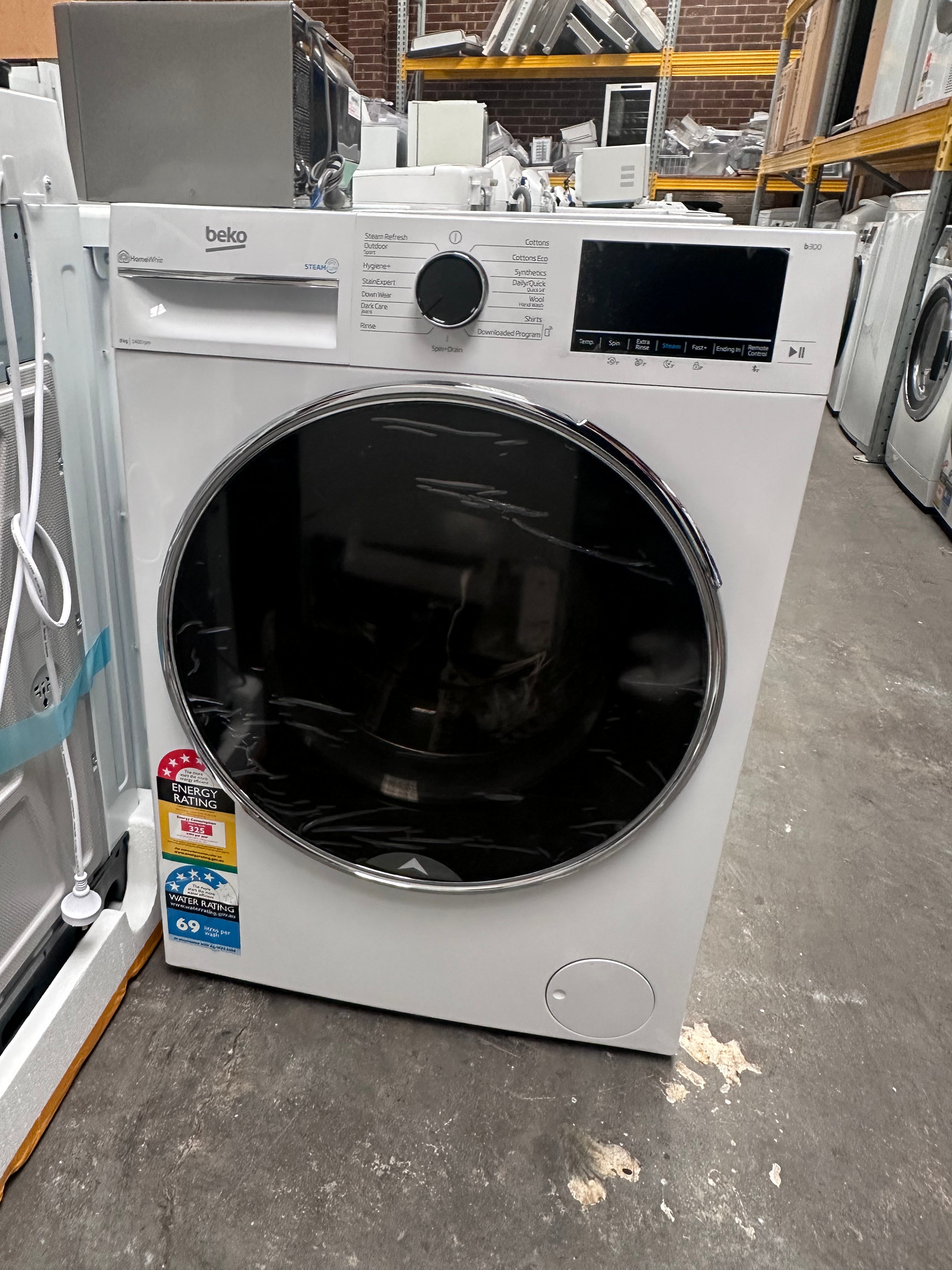 Beko BFLB8020W 8kg Front Load Washing Machine with Steam Function - Factory Second - Perfect for Small Apartments & Laundry Rooms