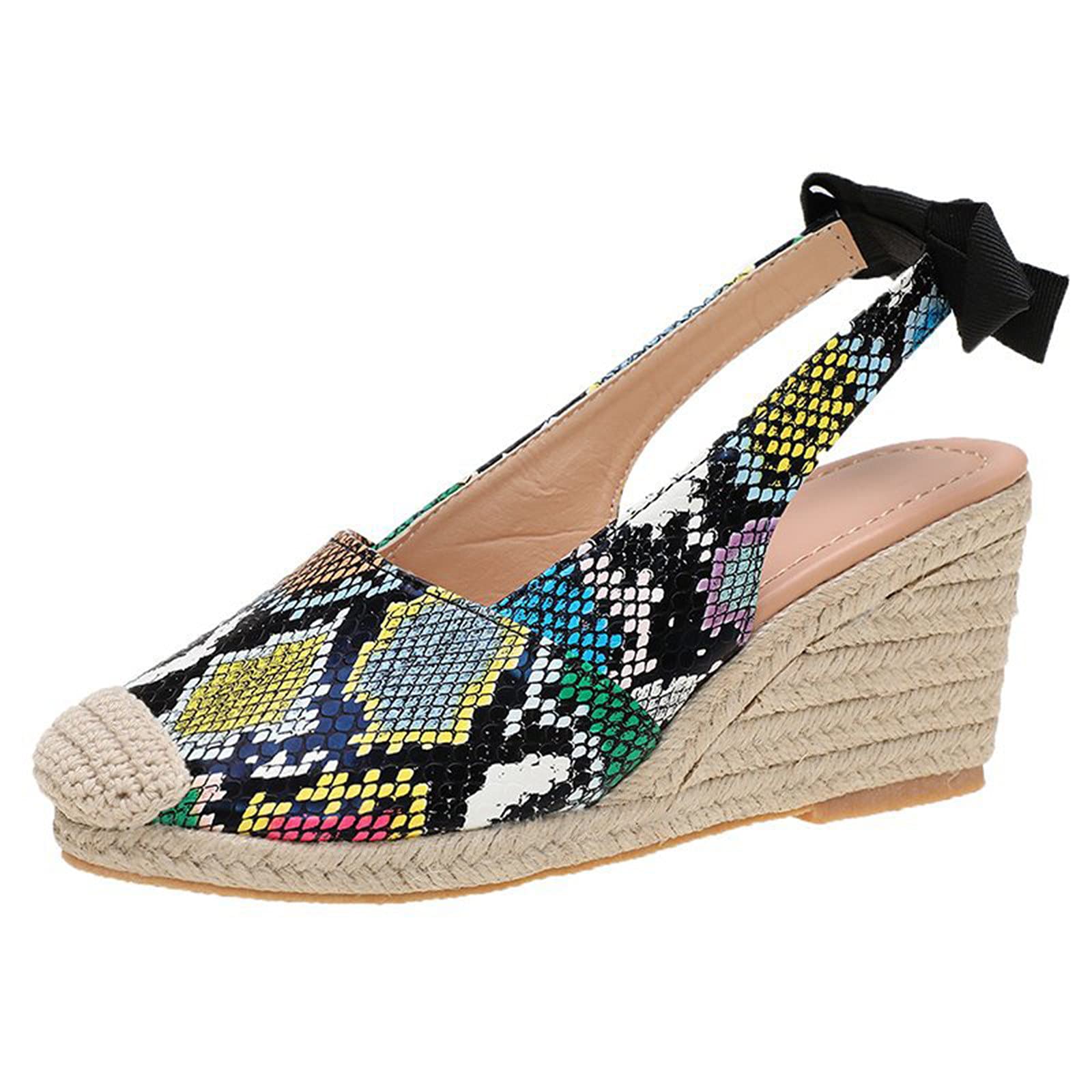 Women's Casual Wedge Sandals - Solid Roman Serpentine Design Fashion Flip Flops for Summer Beach, Travel & Everyday Wear