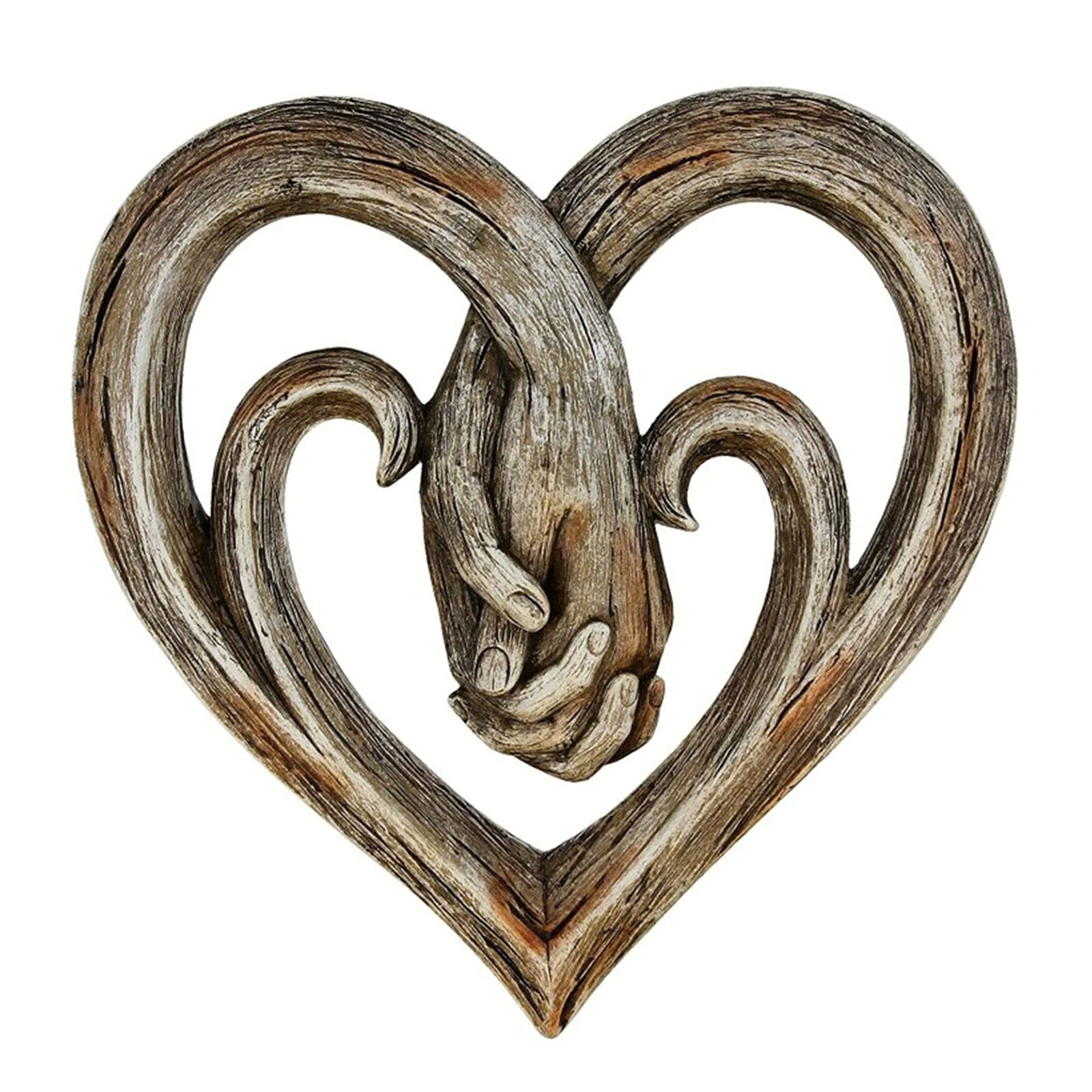 Hand Holding Heart Wall Sculpture Art - Unique Home Decor for Living Room, Bedroom & Office - Romantic & Decorative Cornstalks Wall Art