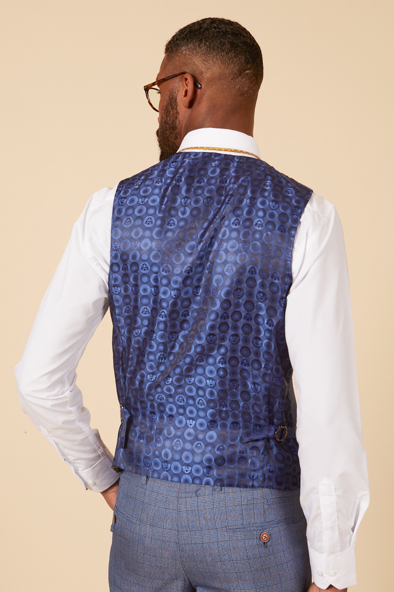 LEE GEORGE Men's Light Blue Double Breasted Formal Waistcoat Vest for Wedding, Business & Office Wear - Slim Fit Suit Vest for Groom & Professionals
