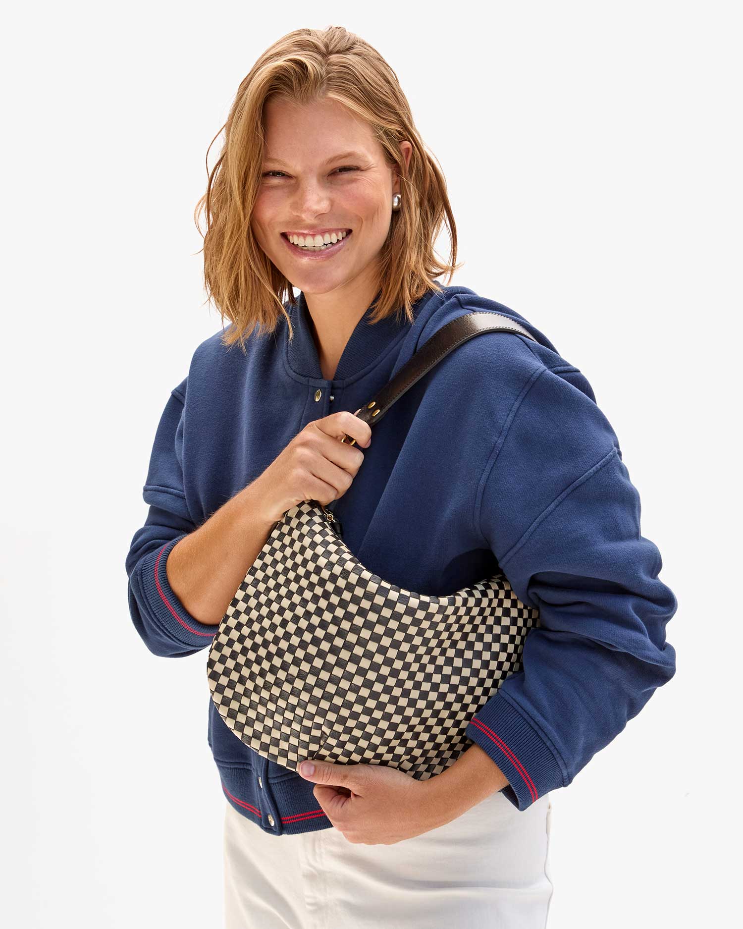 Moyen Messenger Bag - Black & Cream Woven Checker Pattern Crossbody Bag for Men & Women | Perfect for Work, Travel & Daily Commute