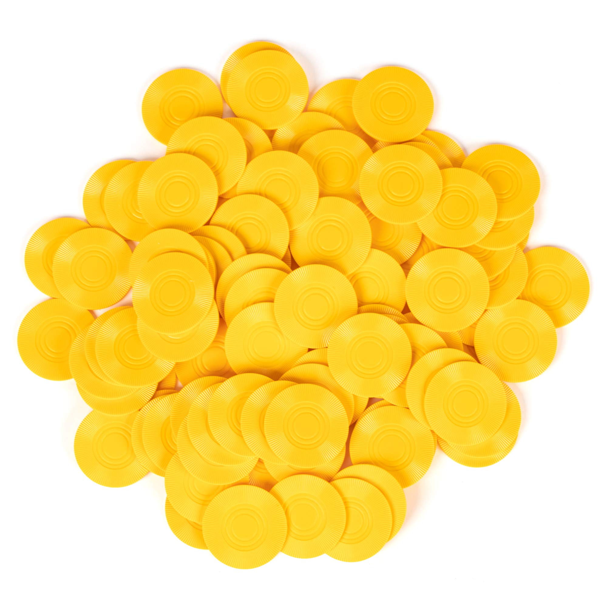 Brybelly 100-Piece Interlocking Poker Chip Set - 2 Gram Lightweight Plastic Casino Chips for Texas Hold'em, Blackjack, Card Games & Math Counting Learning | Perfect for Casino Nights, Home Poker Tournaments & Classroom Activities (Yellow)