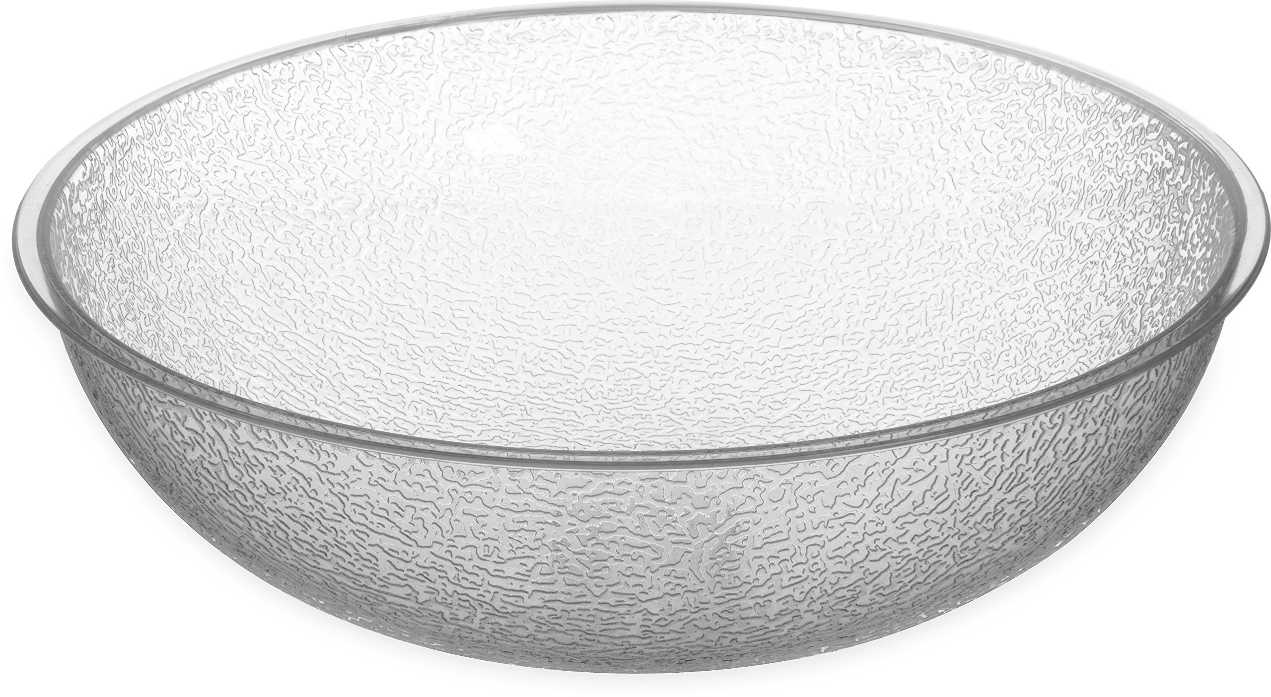 Carlisle 721207 Clear Round Pebbled Salad Bowl - 5.5 Quart (12-Pack) - Durable Serving Bowl for Restaurants, Catering & Home Use - Perfect for Salads, Pasta, Fruit & Party Dishes