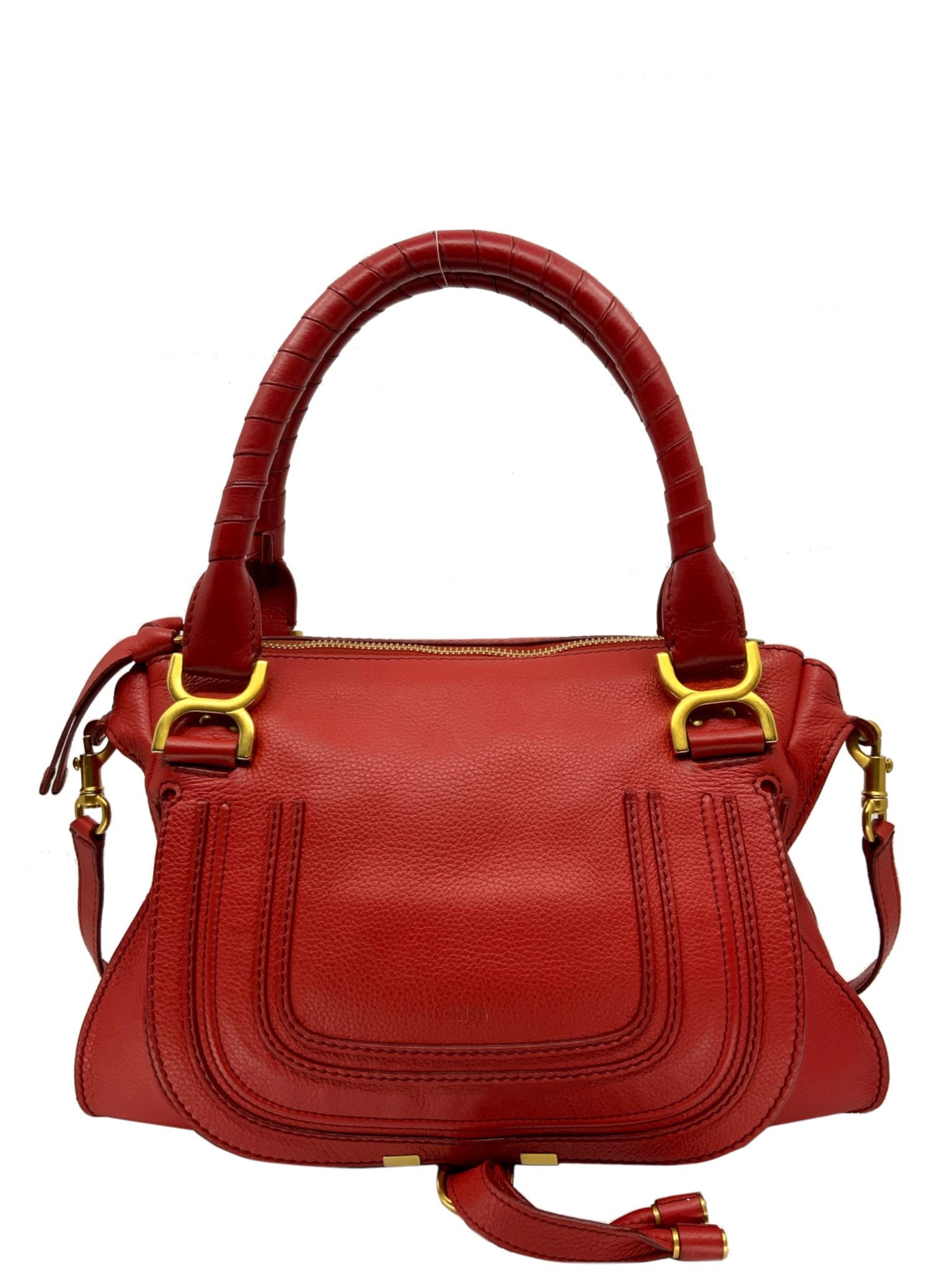 Chloe Calfskin Medium Marcie Satchel Handbag for Women - Luxury Leather Shoulder Bag - Perfect for Work, Travel & Everyday Use