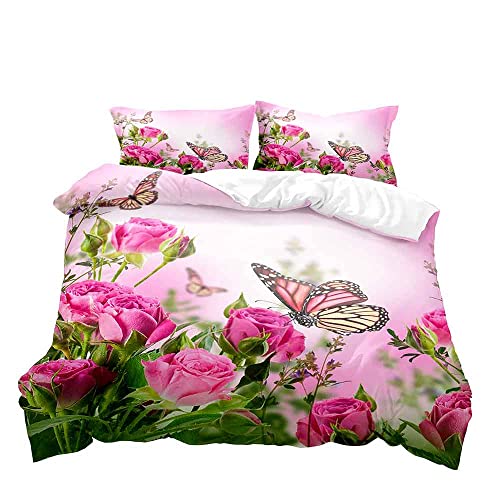 Pink Rose & Butterfly (No Comforter)