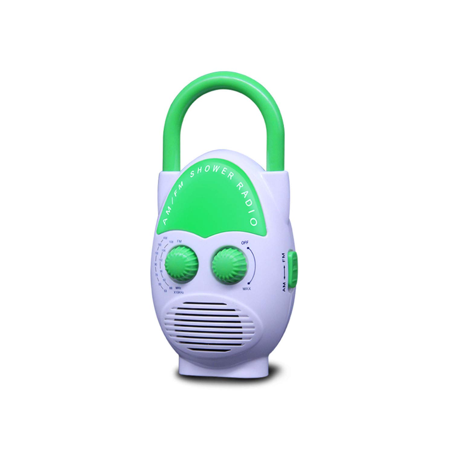 Waterproof Shower Radio with AM/FM - Portable Hanging Speaker with Adjustable Volume, Battery Powered for Bathroom, Beach, Pool, Cycling & Outdoor Use (Green) - Perfect for Shower Singing, Pool Parties & Camping Adventures