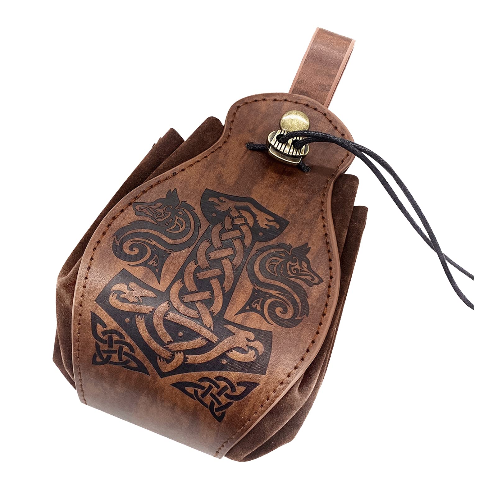 Medieval Belt Pouch - Genuine Leather Viking Waist Bag | Gothic Renaissance Drawstring Coin Purse for LARP, Cosplay, Halloween & Renaissance Fairs | Perfect for Costumes, Reenactments & Everyday Use