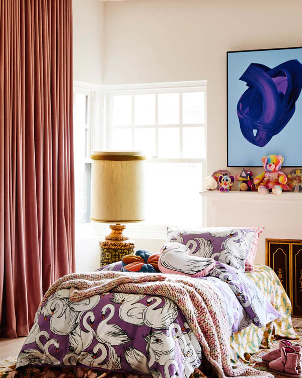 Kip & Co Swan Lake Organic Cotton Quilt Cover Set - Soft & Breathable Bedding for Eco-Friendly Home Decor | Perfect for Master Bedroom, Guest Room & Nursery