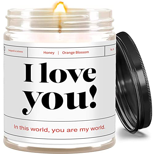 I Love You Gifts for Her - Romantic Scented Candles for Girlfriend, Wife & Sister | Non-Toxic Aromatherapy Candles for Anniversary, Valentine's Day & Special Occasions | Perfect for Relaxation, Date Nights & Home Decor
