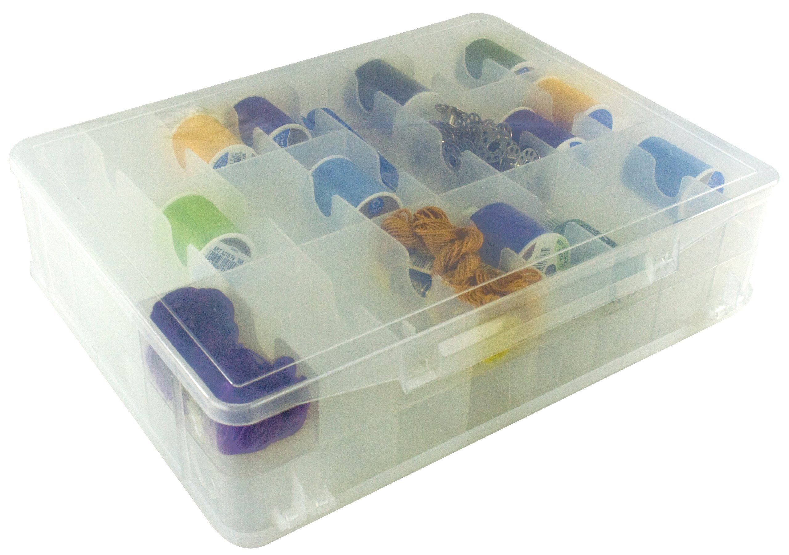 Creative Options 5315 Thread Organizer - Premium Sewing Thread Storage Box with 12 Compartments | Perfect for Embroidery, Quilting & Craft Organization (Use for Home Sewing Rooms, DIY Projects & Professional Tailoring)