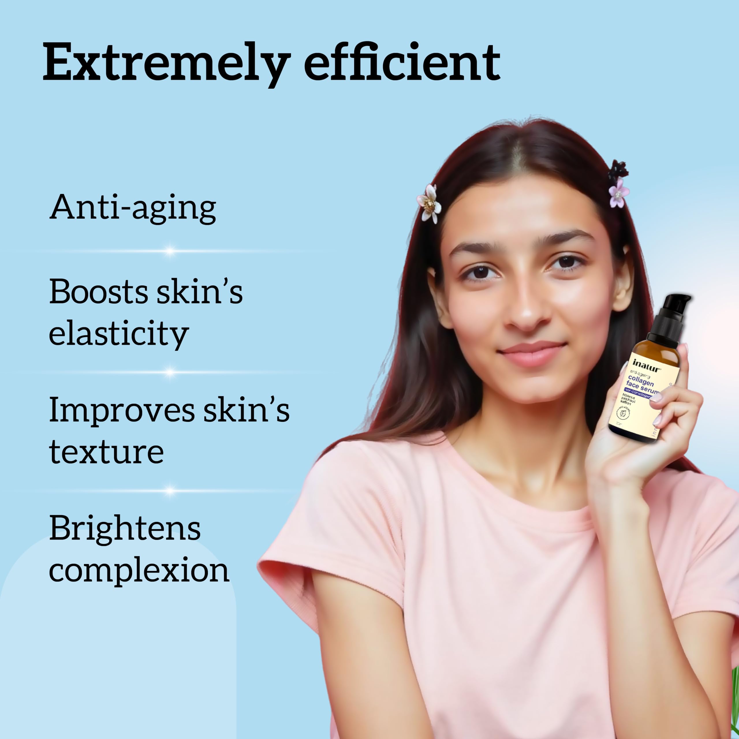 **inatur Collagen Face Serum with Peptides – Anti-Aging & Wrinkle Repair Serum for Women & Men | Boosts Elasticity, Firms Skin & Restores Youthful Glow | Hydrating & Skin Tightening Formula for Radiant Skin | 30ml | Perfect for Night Routine & Daily Skincare**