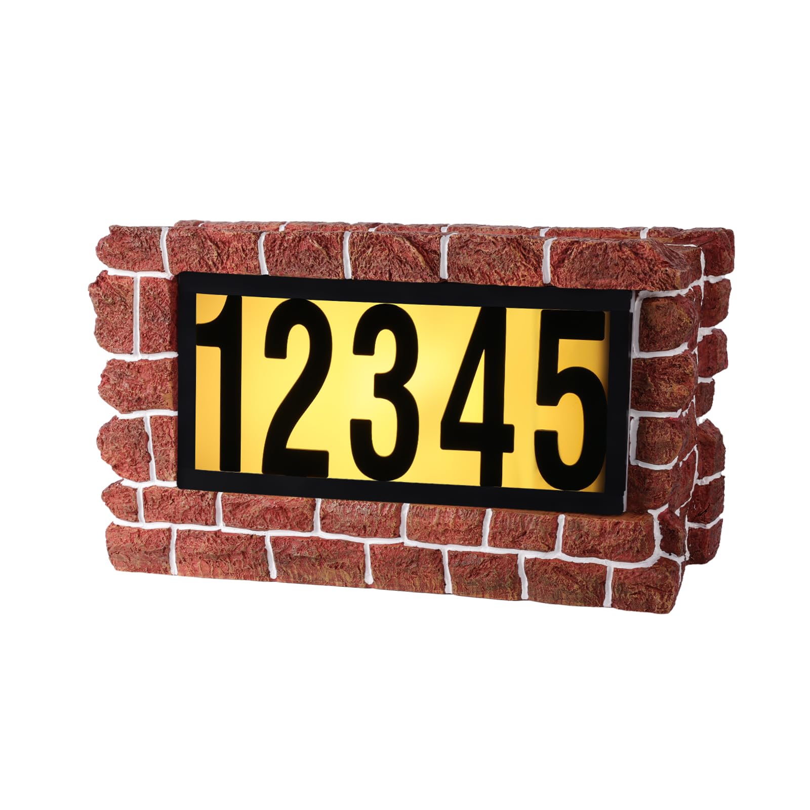 Solar Powered LED Illuminated House Numbers - Waterproof Outdoor Address Sign with Bright Lighting for Yard, Porch, Garden & Street - Perfect for Nighttime Visibility & Home Security