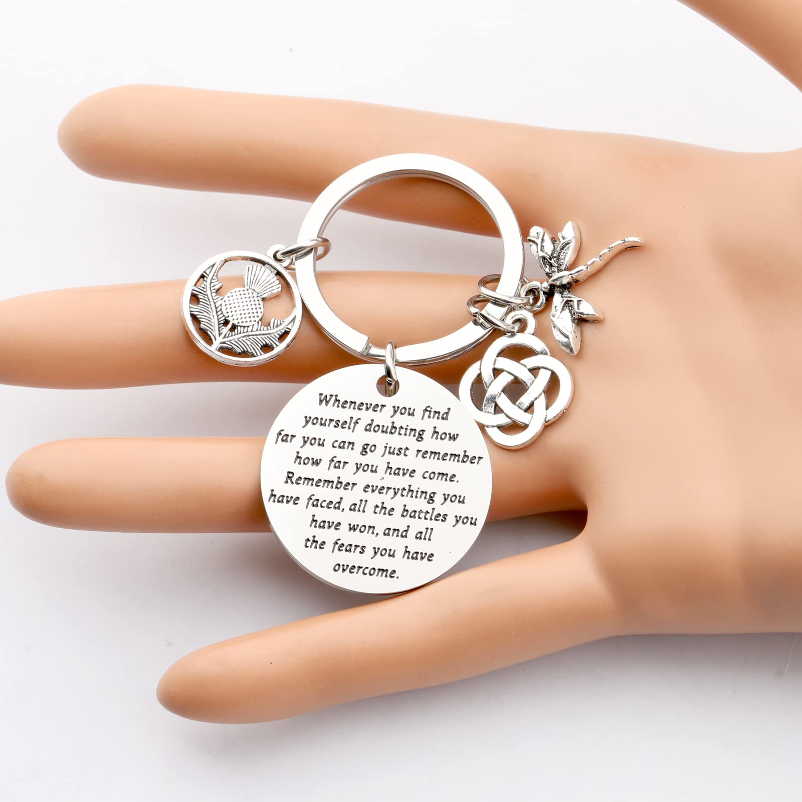 Outlander TV Show Inspired Scottish Thistle Dragonfly Charm Keychain - Perfect Gift for Fans of the Series | Great for Keychains, Bags & Collectibles