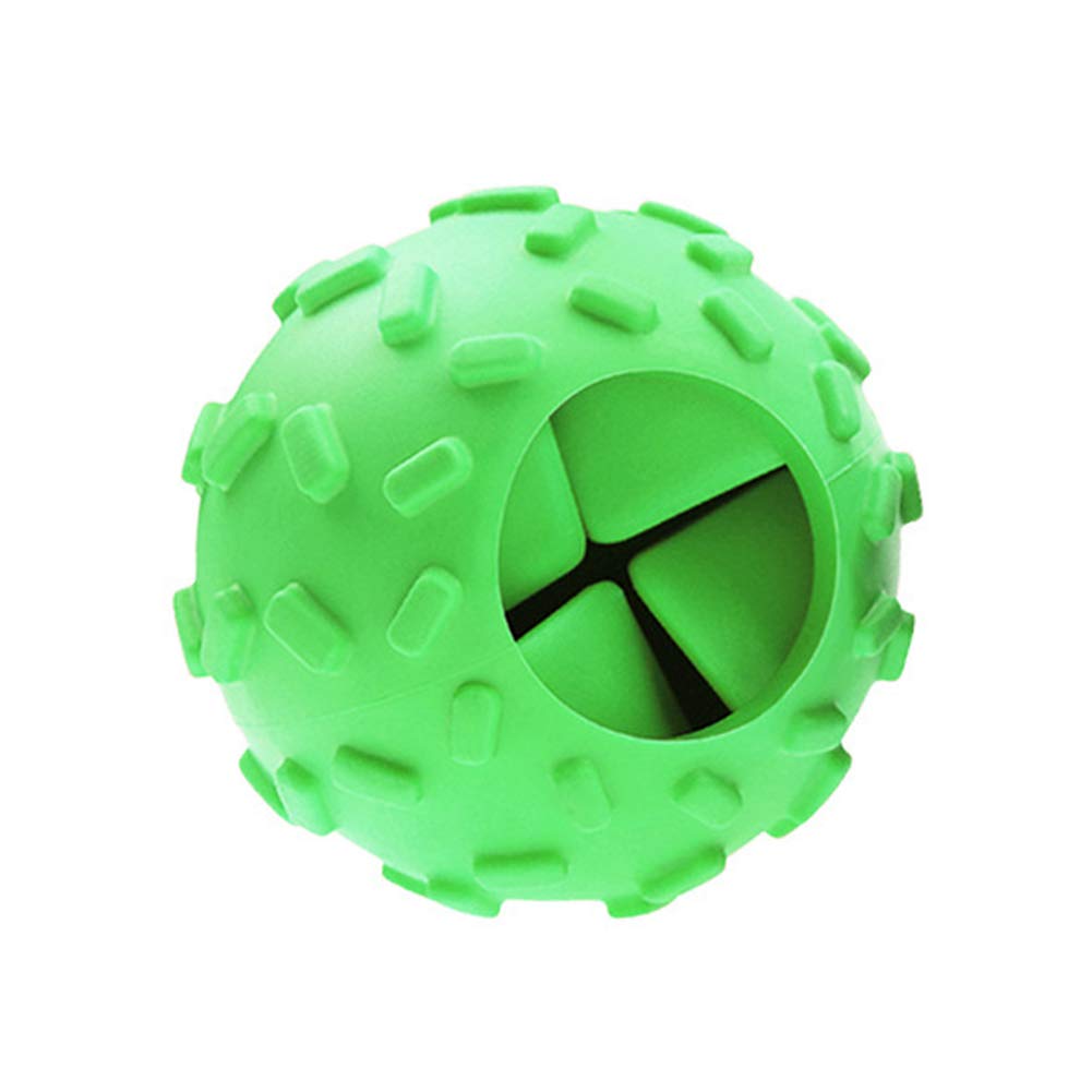 SONGBIRDTH Durable Rubber Chew Toy for Dogs - Interactive Pet Ball with Food Dispenser & Teeth Cleaning - Training Chew Toy for Aggressive Chewers (Green) - Perfect for Playtime, Training & Dental Care