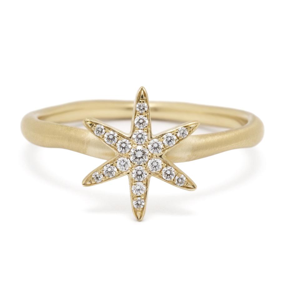 Sparkling Diamond Pave Star Ring - 14K Gold/White Gold/Sterling Silver - Perfect for Engagement, Anniversary & Special Occasion Gifts
