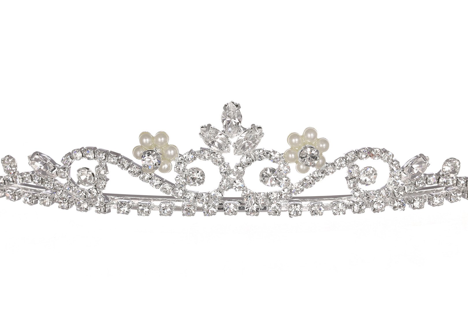 Sparkling Rhinestone Crystal Flower Tiara Crown for Bridesmaids, Prom, Wedding, Pageant – Elegant Hair Accessory for Special Occasions