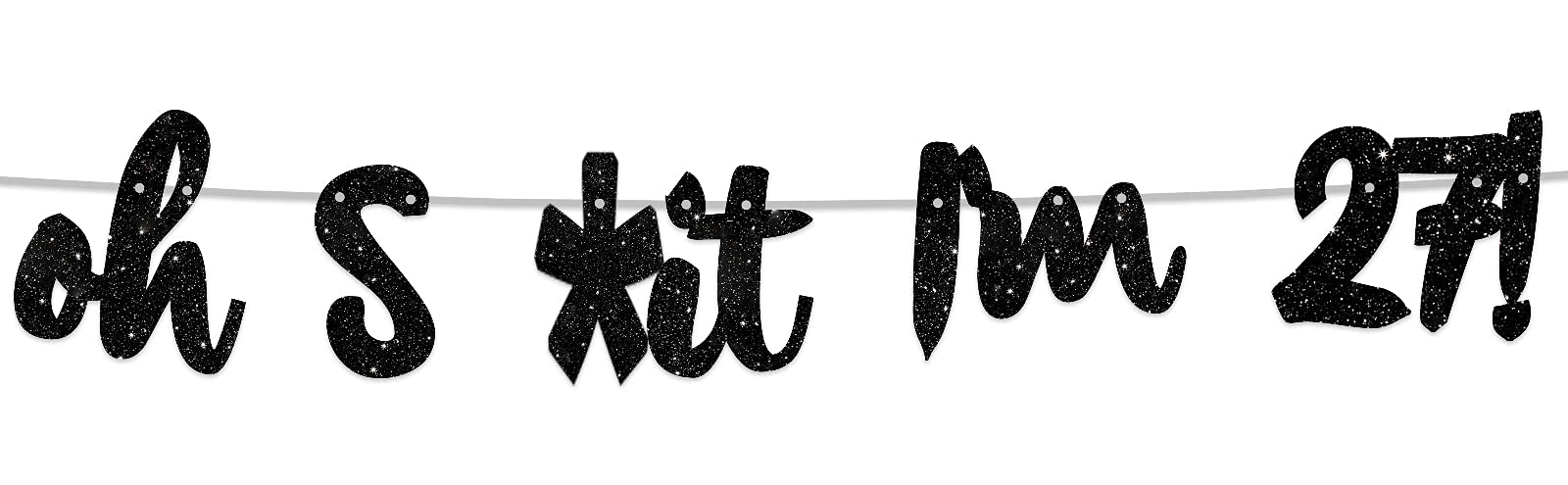 27th Birthday Banner - Glitter Black 'Oh I'm 27!' Backdrop for Happy 27th Birthday Party Decorations | Photo Studio Prop, Party Supplies for Men & Women | Perfect for Birthday Photos, Social Media Posts & Milestone Celebrations