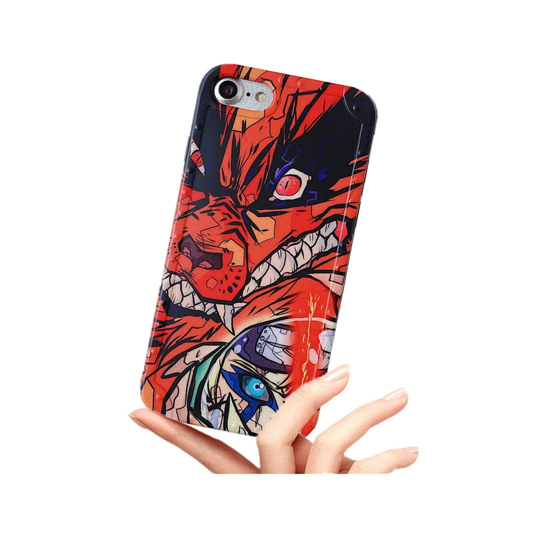 KUBEKE Anime iPhone SE/iPhone 8/iPhone 7 Case - Cute Japanese Cartoon Fox Design, Shockproof Soft TPU Protective Cover with Non-Slip Grip for 4.7 Inch iPhone 7/8/SE - Perfect for Anime Fans, School, Work & Daily Use