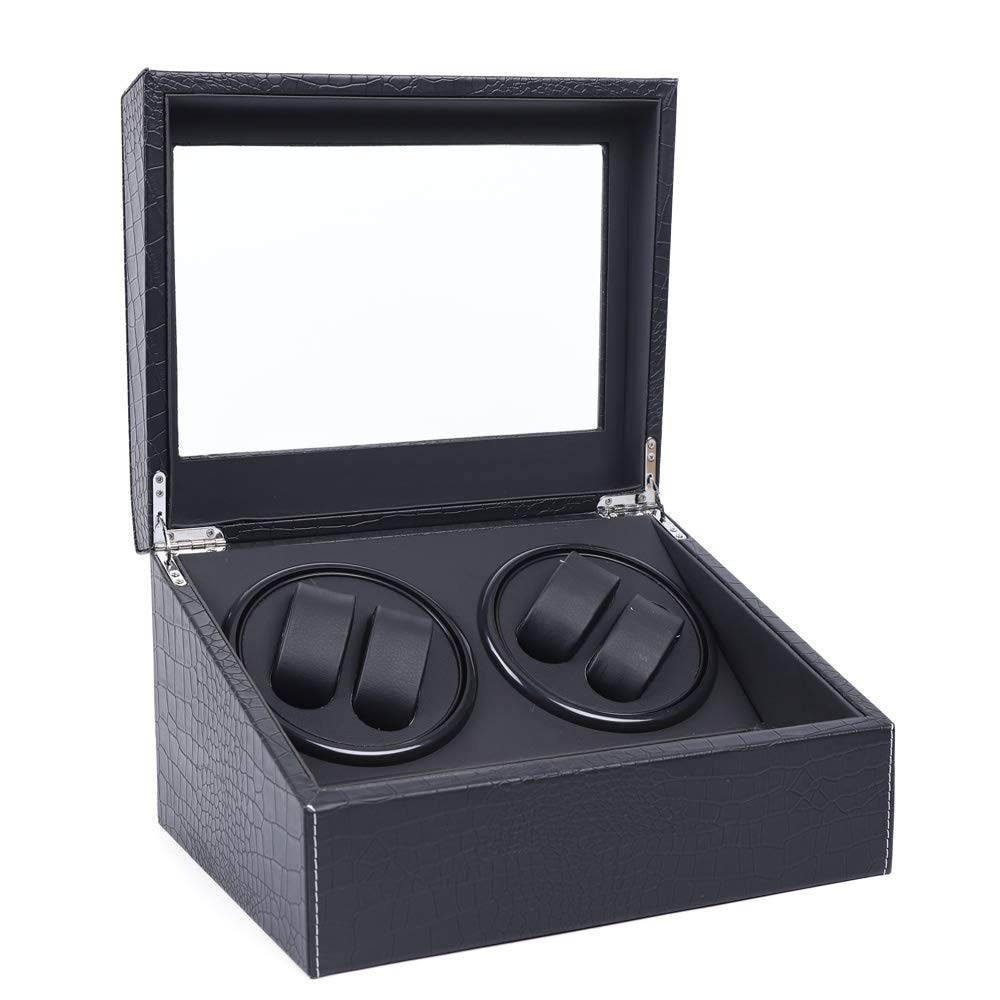 Automatic Rotating Watch Winder Box - 6 Watch Storage Display Case with LED Light for Luxury Watch Collection | Perfect for Home, Office & Travel Use