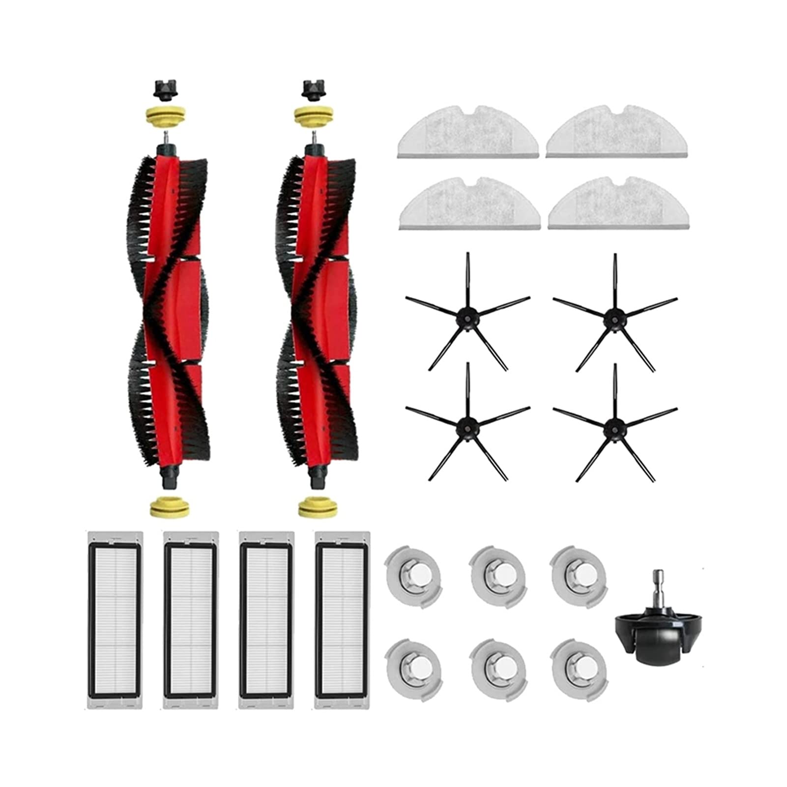 Original Roborock S50 S55 S6 Replacement Parts Kit - HEPA Filter, Brush & Mop Cloth for Xiaomi Robot Vacuum Cleaner (Beige) | Perfect for Pet Hair & Hardwood Floor Cleaning