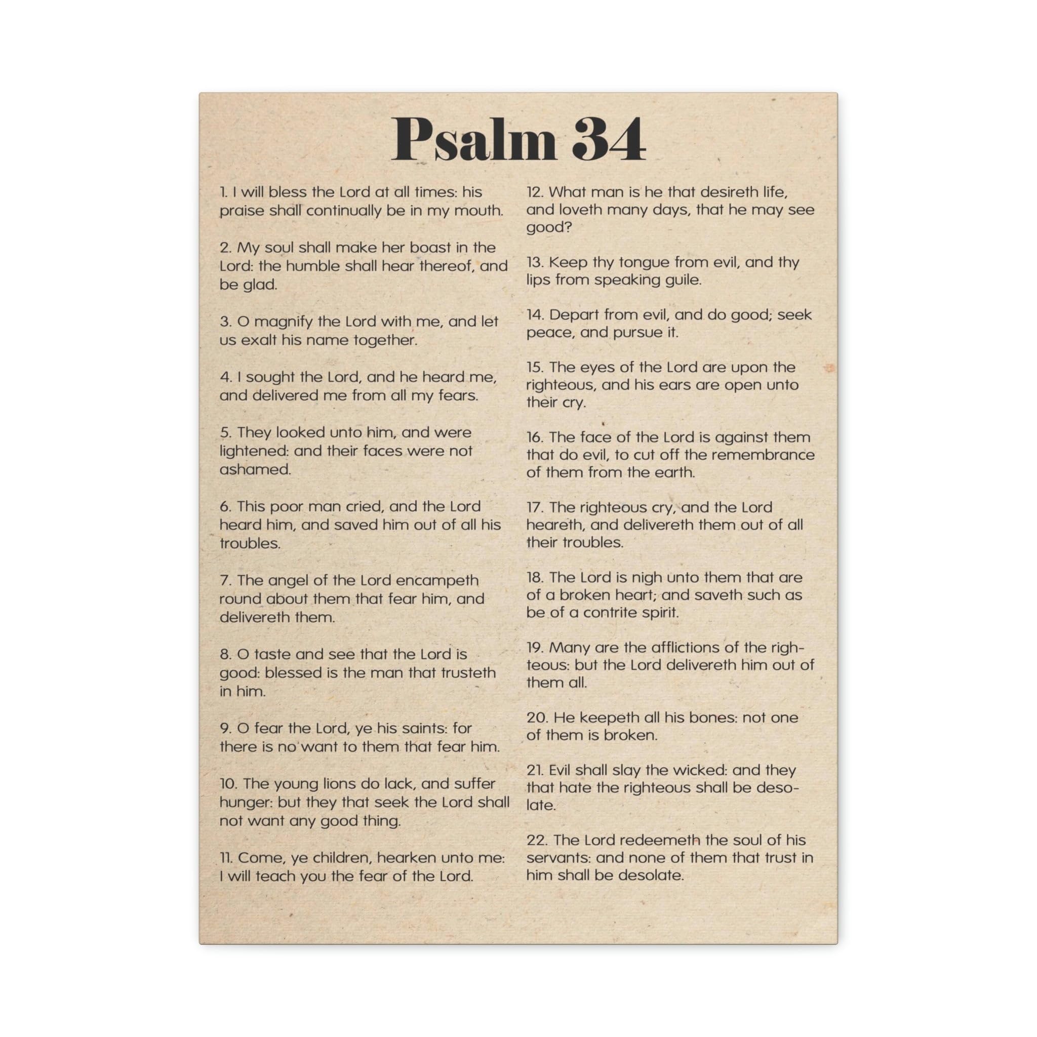 Christian Bible Verse Canvas Art - Psalm 34 Brokenness to Wholeness Scripture Wall Decor | Inspirational Gift for Home, Church & Office