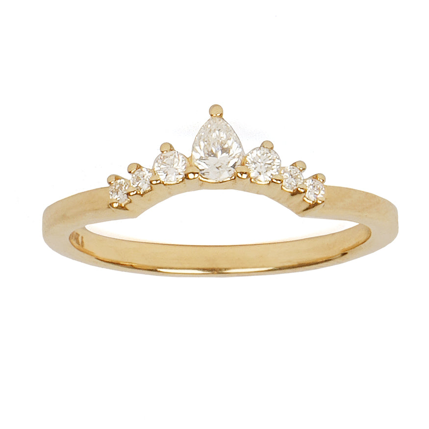 Exquisite Arched Pear Diamond Ring for Women | Elegant 14K Gold Engagement & Wedding Band | Perfect for Proposals, Anniversaries & Special Occasions