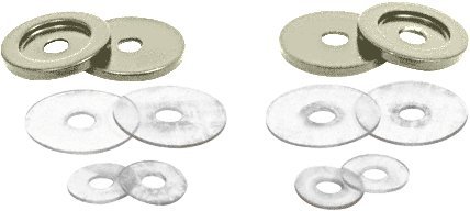 CRL Antique Brushed Nickel Replacement Washers for Back-to-Back Solid Pull Handles - 10-Piece Set - Perfect for Cabinet, Drawer, and Furniture Hardware Repair & Restoration