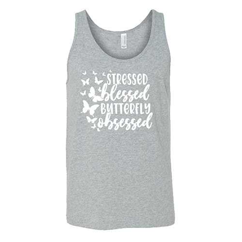 Stressed, Blessed, Butterfly Obsessed Unisex T-Shirt - Cute Graphic Tee for Women & Men - Perfect for Casual Wear, Gifts & Butterfly Lovers