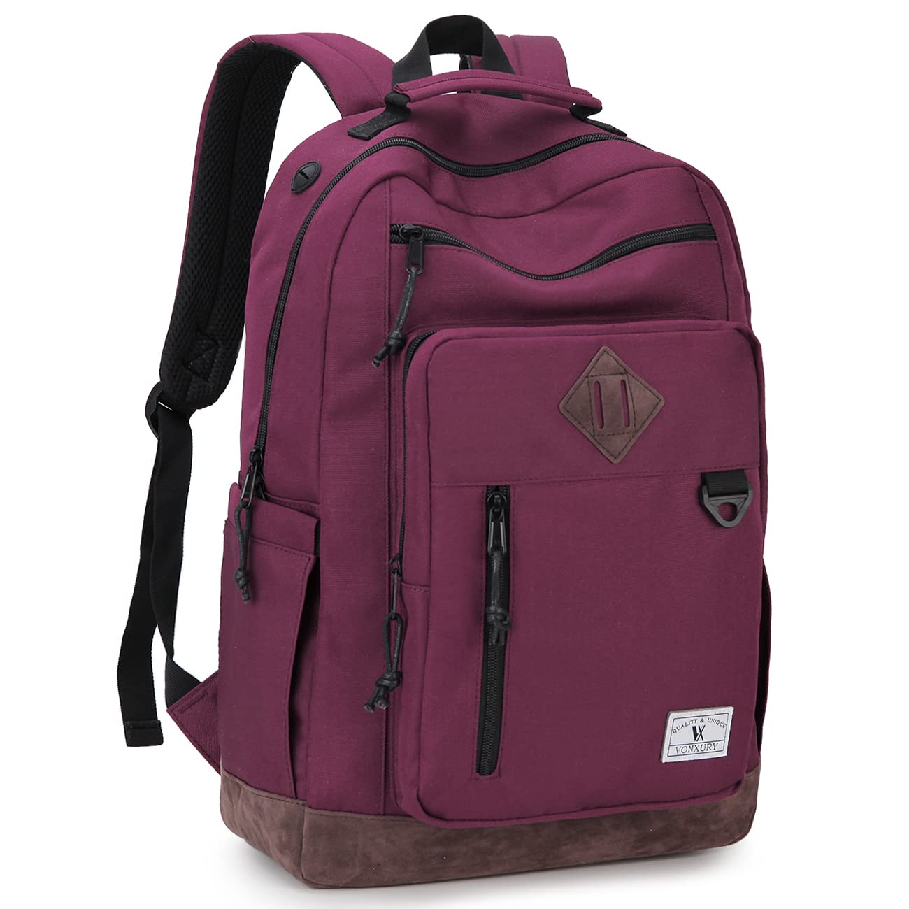 VX VONXURY Lightweight Water Resistant Travel Backpack for Men & Women - Durable Bookbag with Multiple Pockets for School, Work, Hiking & Daily Commute