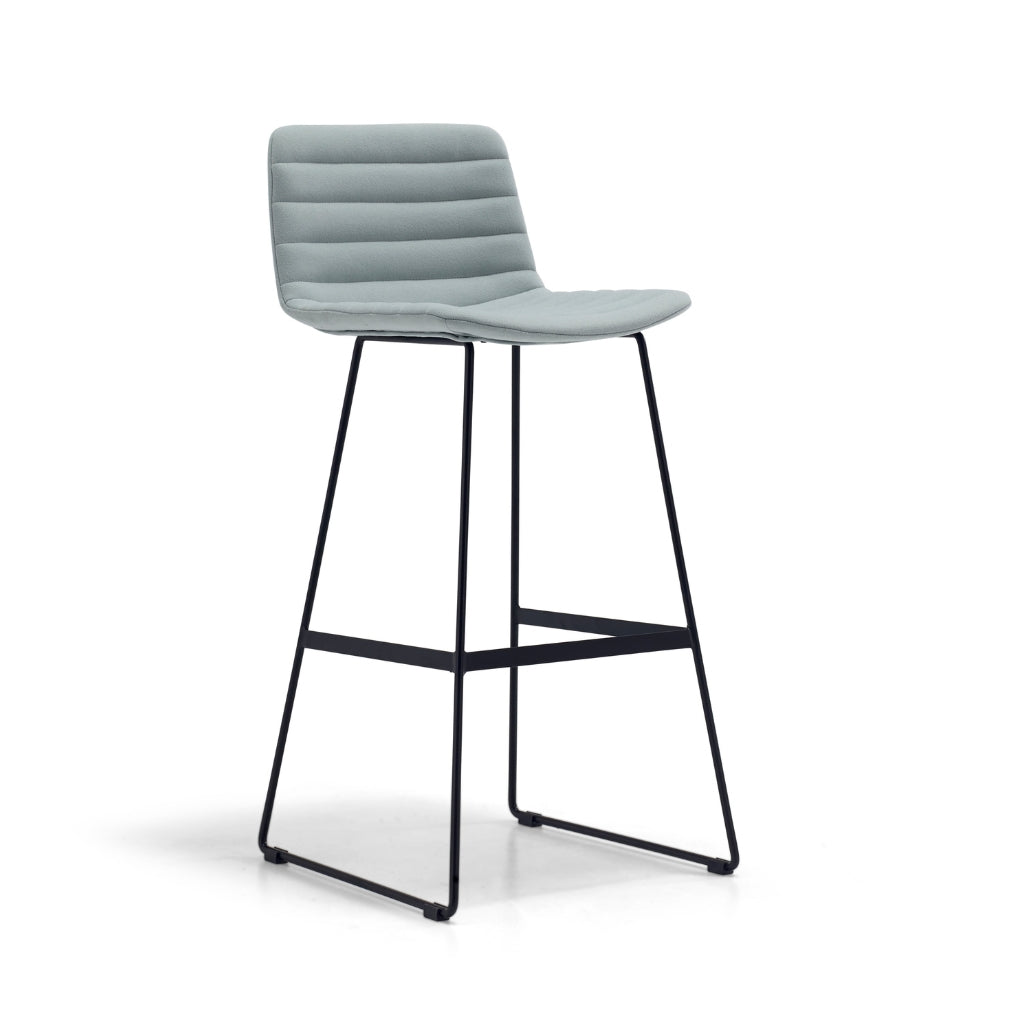 Premium Fully Upholstered High Back Bar Stool with Padded Seat - Modern Kitchen Island, Home Bar & Restaurant Counter Stool for Comfortable Seating
