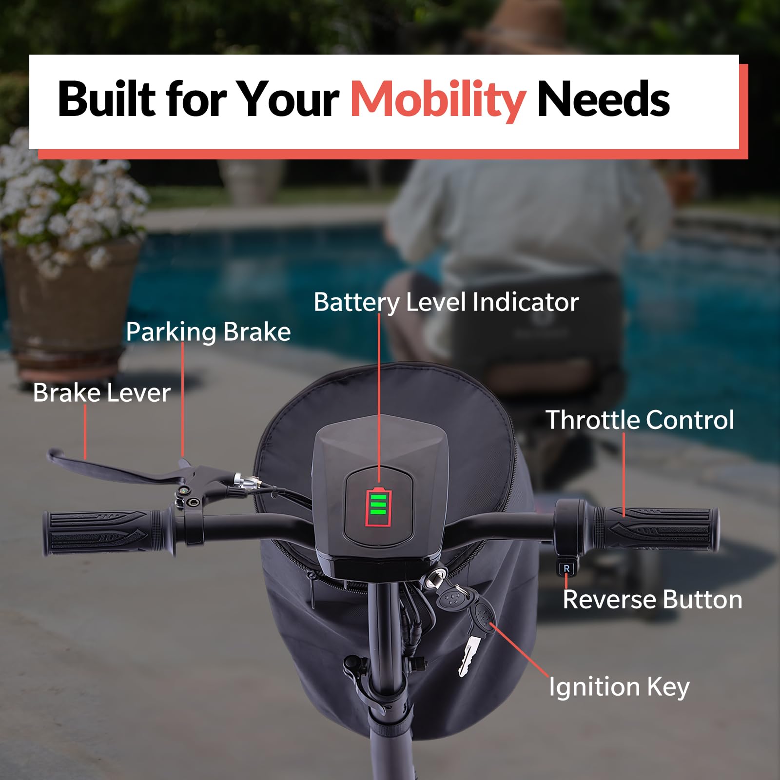 Lightweight Folding Electric Mobility Scooter for Adults & Seniors - 50 Lbs Portable Scooter with 8 Mile Range, 3.5 MPH Speed, 2 Detachable Batteries, Adjustable Seat & 300 Lb Capacity - Perfect for Shopping, Travel & Outdoor Activities