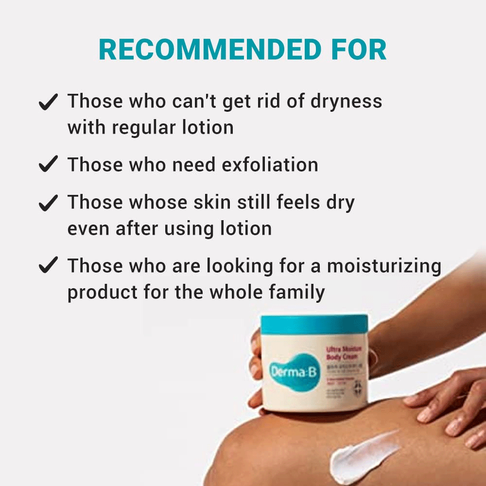 Derma:B Ultra Moisture Body Cream 430ml - Deep Hydrating Lotion for Dry Skin - Daily Moisturizer for Face & Body - Perfect for Winter Care & After Shower Use