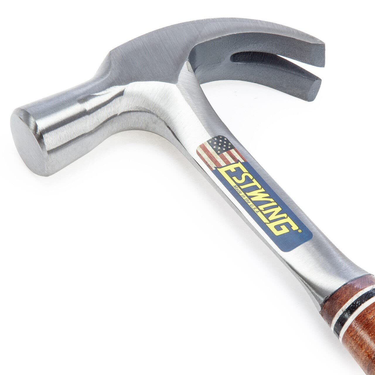 Estwing E24C 24oz Curved Claw Hammer with Genuine Leather Handle - Perfect for Carpentry, Construction & DIY Home Projects (ESTE24C)