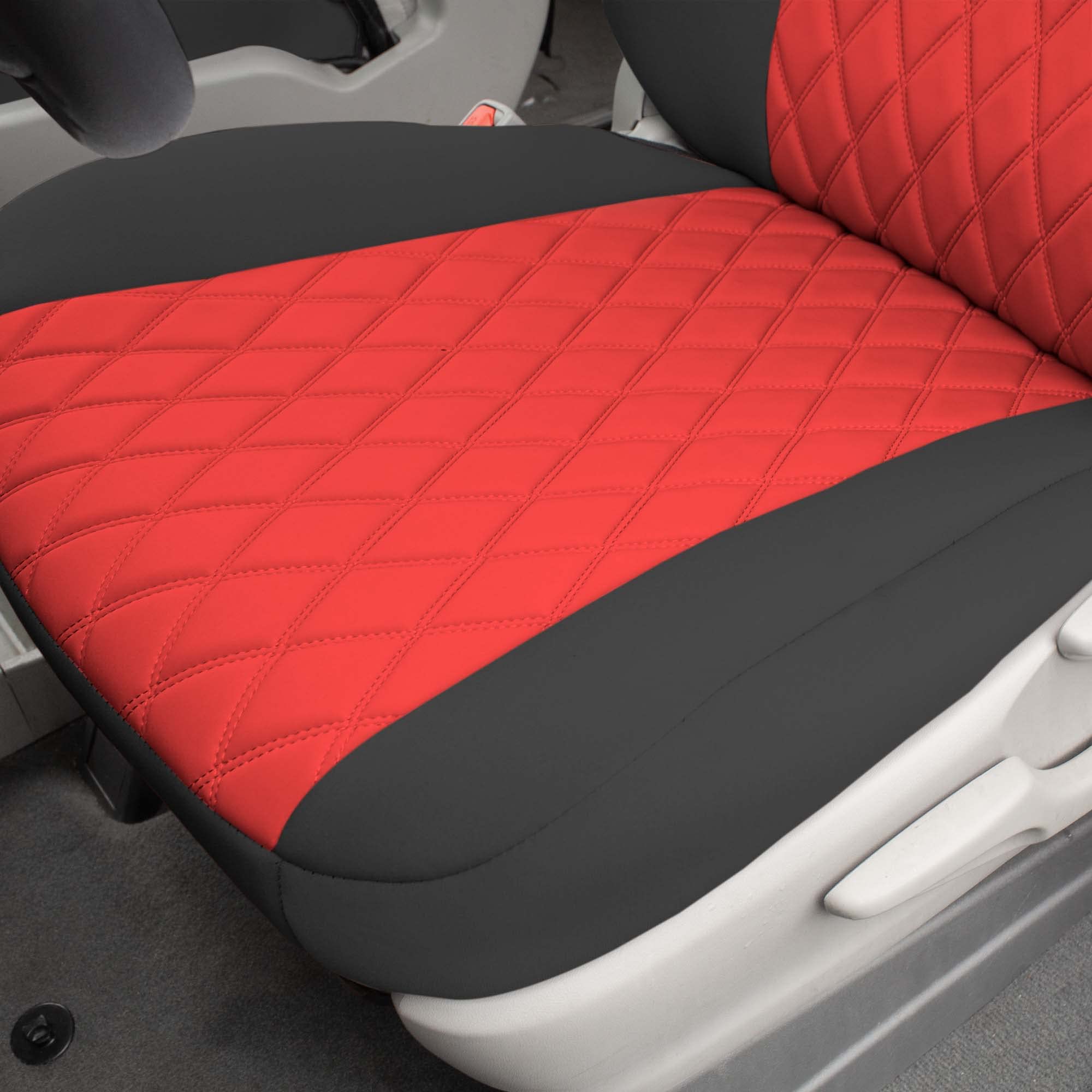 FH Group Custom Fit Neoprene Seat Covers for 2011-2020 Toyota Sienna - Waterproof Neosupreme Automotive Seat Protectors (3rd Row, Red) | Durable & Comfortable for Family Road Trips, Camping & Daily Commute