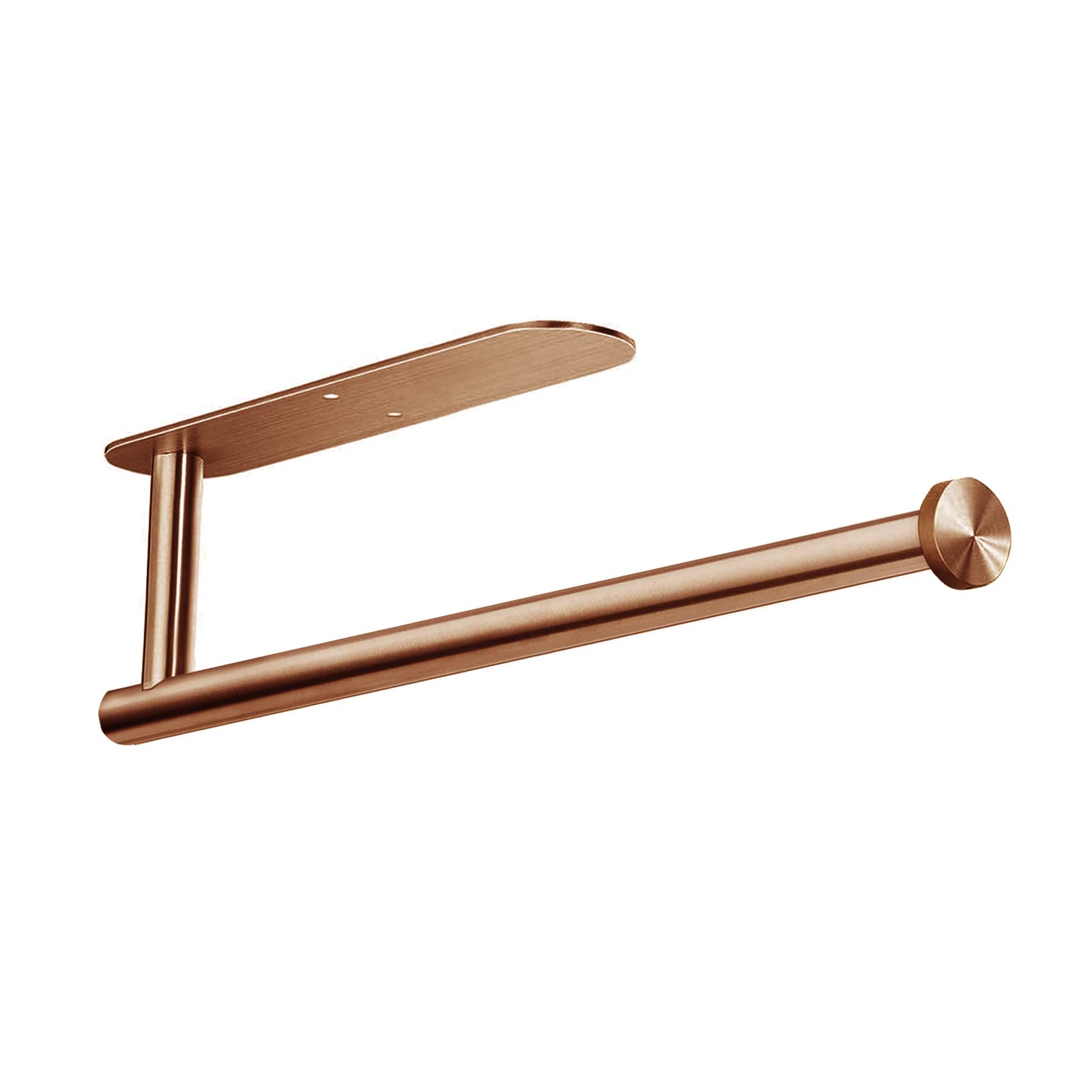 Stainless Steel Paper Towel Holder for Kitchen - Under Cabinet Mount with Self-Adhesive & Screws, Rose Gold - Bulk Paper Towel Rolls Storage for Home & Office Use