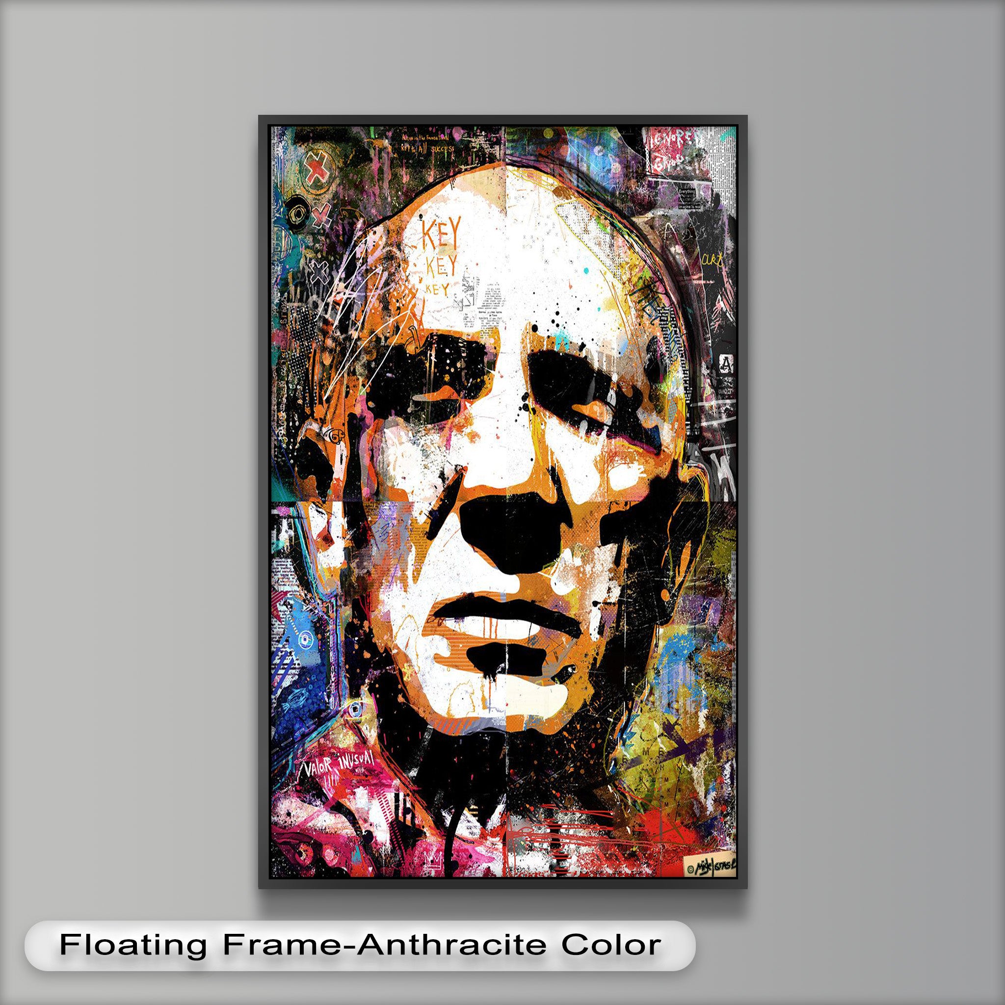 Abstract Urban Face Portrait Wall Art - Modern Pop Art Oil Painting for Living Room, Bedroom & Office Decor