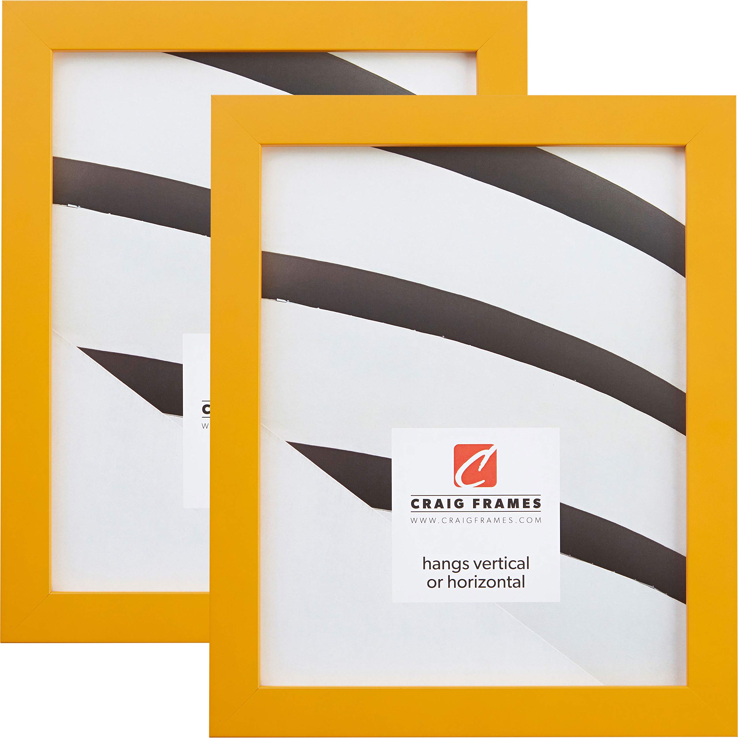 Craig Frames Confetti 4x6 Inch Picture Frame - Modern Yellow Set of 2 | Perfect for Wall Decor, Photo Displays & Home Office Organization