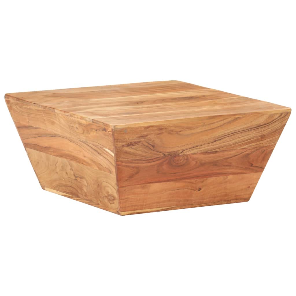 26x26x11.8 Inch V-Shaped Coffee Table - Solid Acacia Wood for Living Room, Lounge & Office