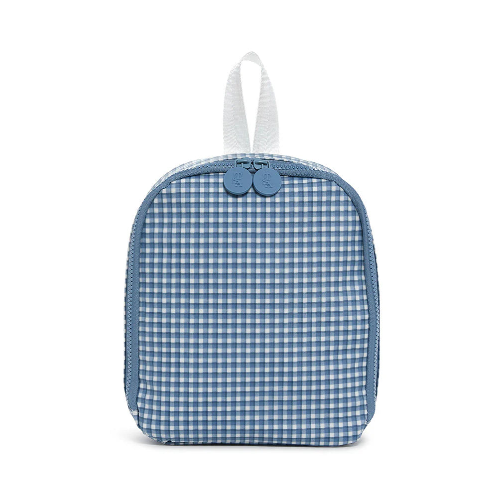 TRVL Design Insulated Lunch Bag - Rodeo Check Indigo Pattern for Work, School & Picnics | Leak-Proof & Durable Reusable Lunch Tote