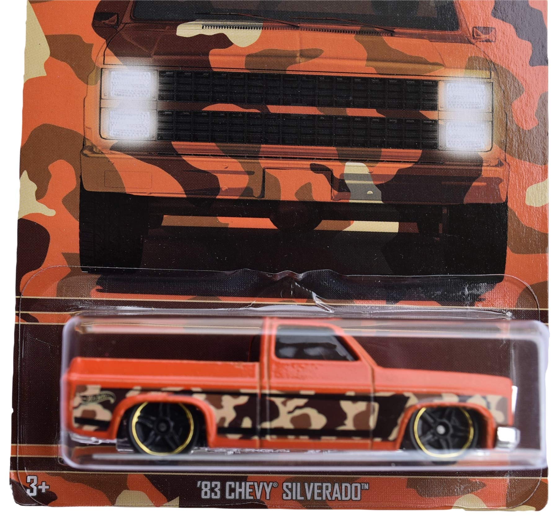 Hot Wheels '83 Chevy Silverado 1:64 Scale Diecast Toy Truck - Orange Collectible Car for Kids & Adults | Perfect for Display, Play & Racing Scenes