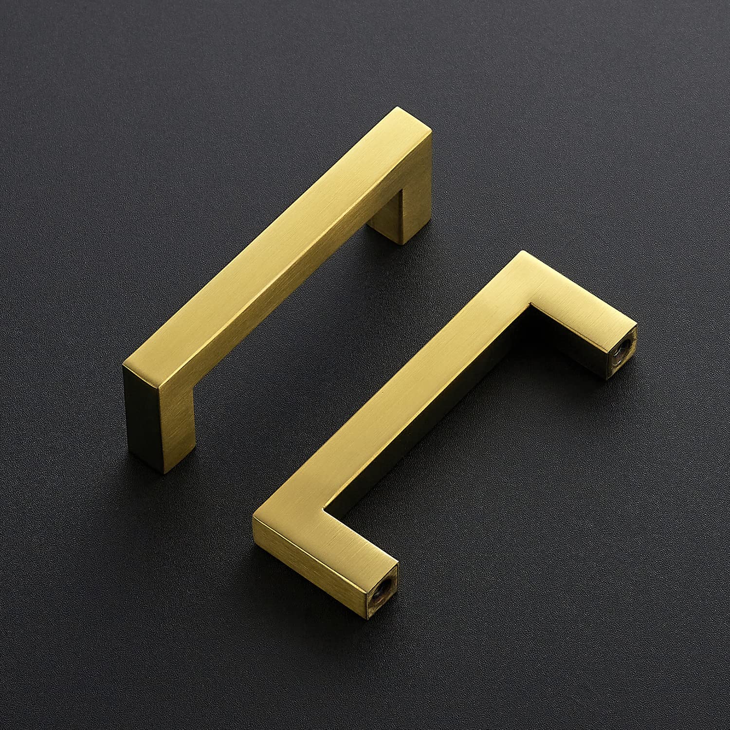 Brushed Brass Cabinet Handles 18 Pack - Kitchen Drawer Pulls for Cabinets & Cupboards