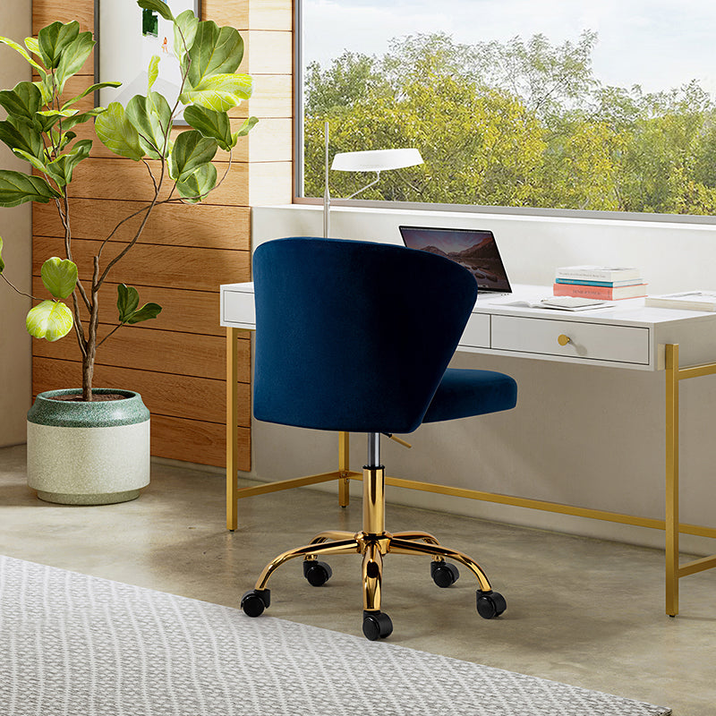 Premium Chandra Velvet Office Chair - Ergonomic Executive Desk Chair with Lumbar Support for Home & Office Workspaces - Comfortable Modern Computer Chair for Long Hours of Sitting