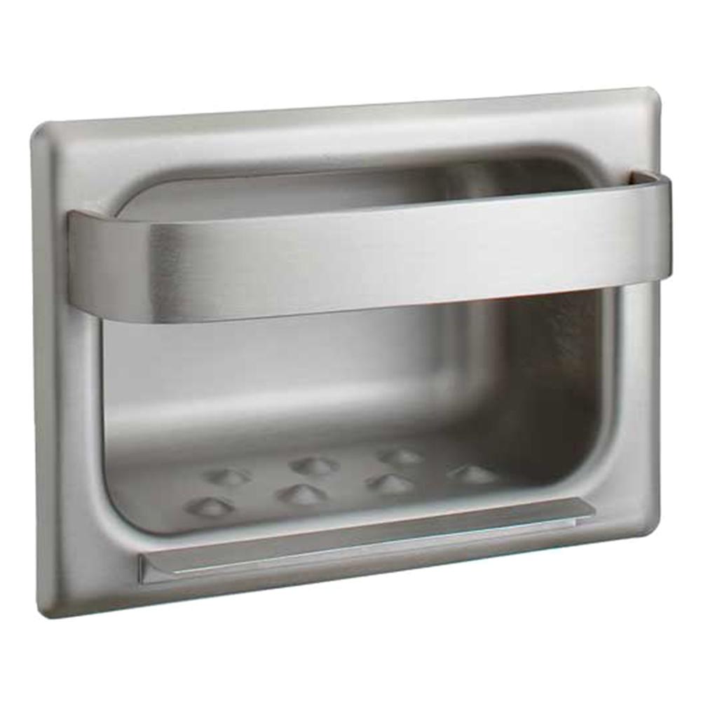 Bobrick B4390 Stainless Steel Recessed Soap Dish with Bar Holder - Matte Polished Finish for Bathroom, Kitchen & Commercial Restrooms