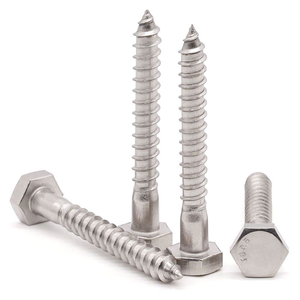 304 Stainless Steel Hex Lag Bolts (8pcs) - Wood Fastening Solution