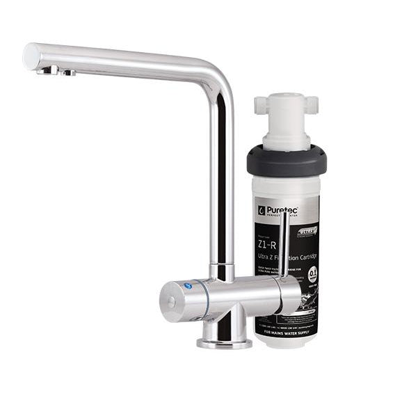 Puretec Z1 Tripla Quick Twist Undersink Water Filter System with LED Faucet - 7.5LPM Flow Rate for Clean Drinking Water | Perfect for Kitchen Sink, RV, Office & Home Use