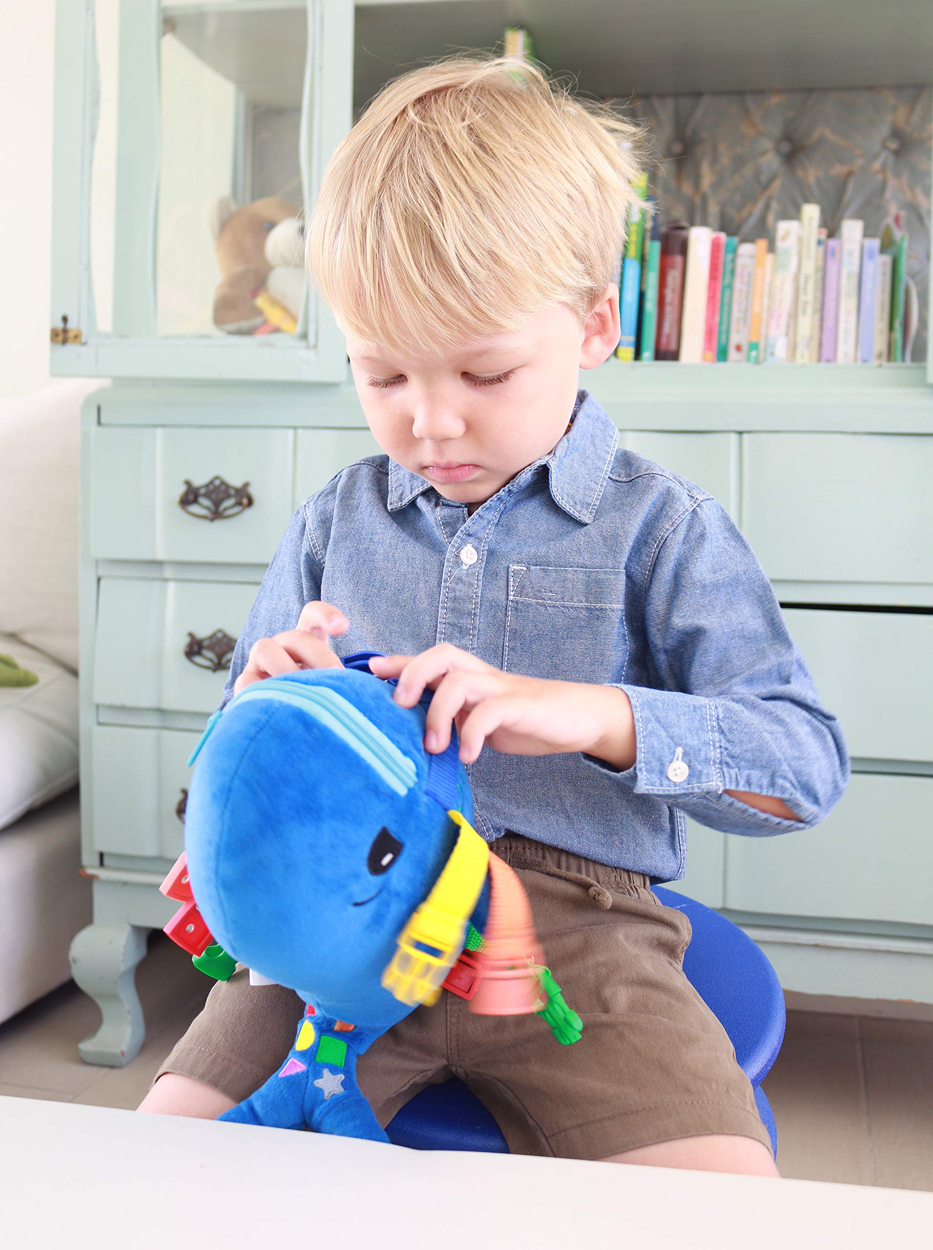 Buckle Toys - Blu Whale & Blizzard Penguin Ocean Buddies Bundle | Sensory Fidget Toys for Kids with Autism & ADHD | Perfect for Travel, Classroom & Stress Relief