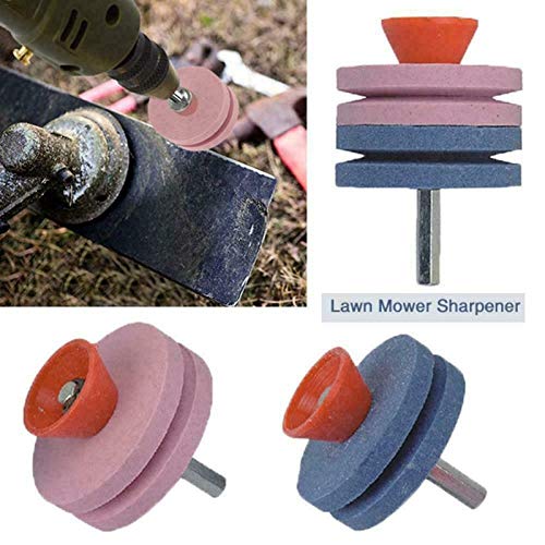 Universal Lawn Mower Blade Sharpener - Fast Rotary Drill Grinder for All Lawnmower Blades (Color: Black) | Perfect for Home Garden Maintenance & Professional Landscaping