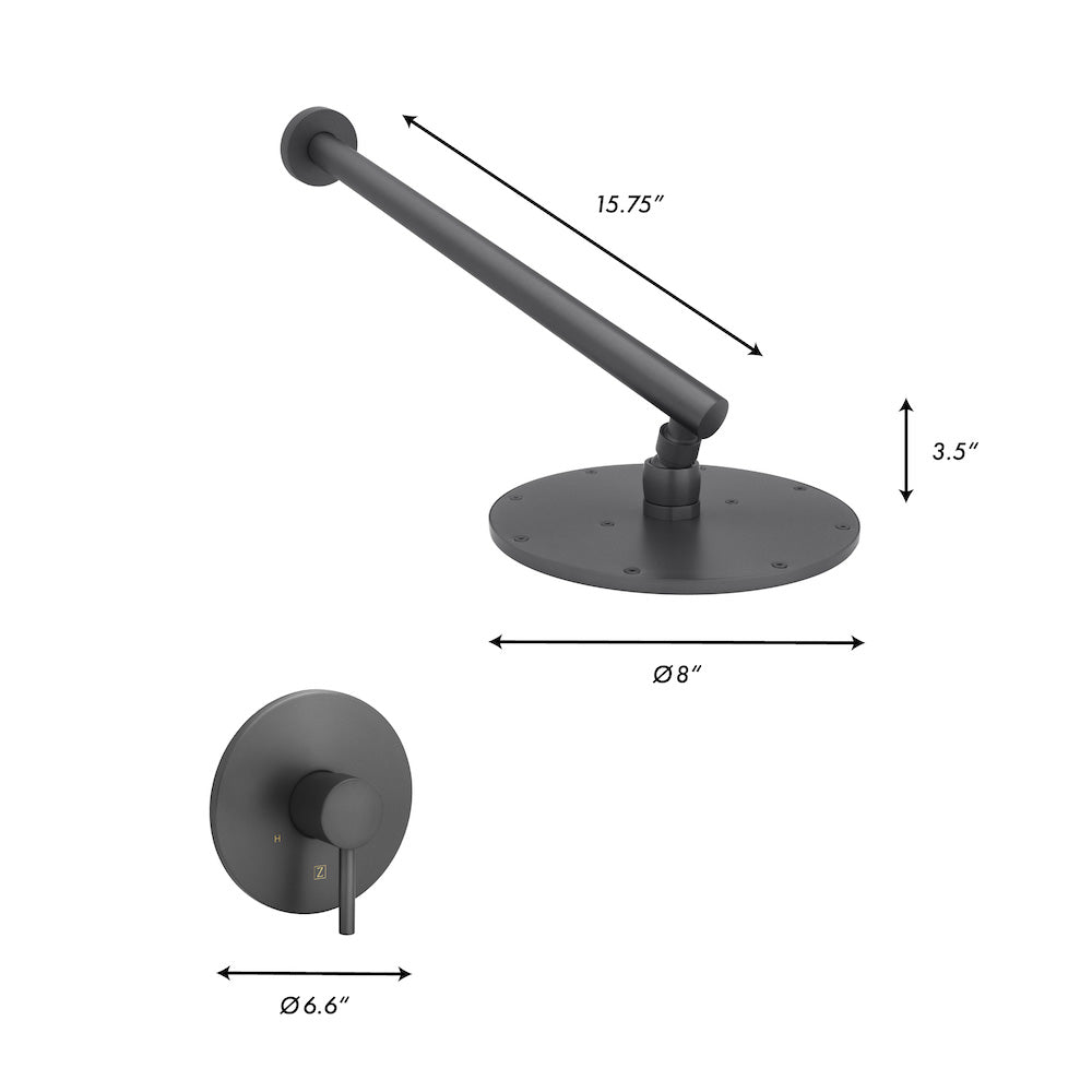 ZLINE El Dorado Rainfall Shower Faucet in Gun Metal - High Pressure Luxury Showerhead for Modern Bathrooms | Perfect for Spa-Like Relaxation & Master Suite Upgrades