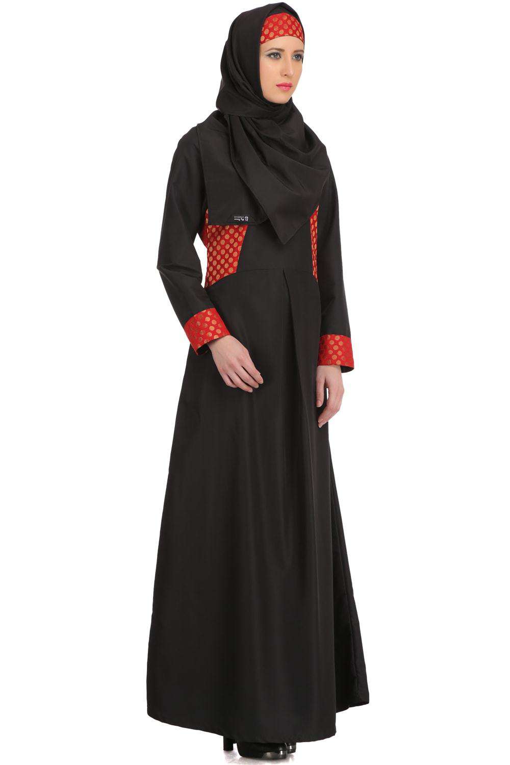 Faheemah Black Nida Abaya - Elegant Muslim Prayer Dress for Women - Perfect for Prayer, Mosque, and Special Occasions